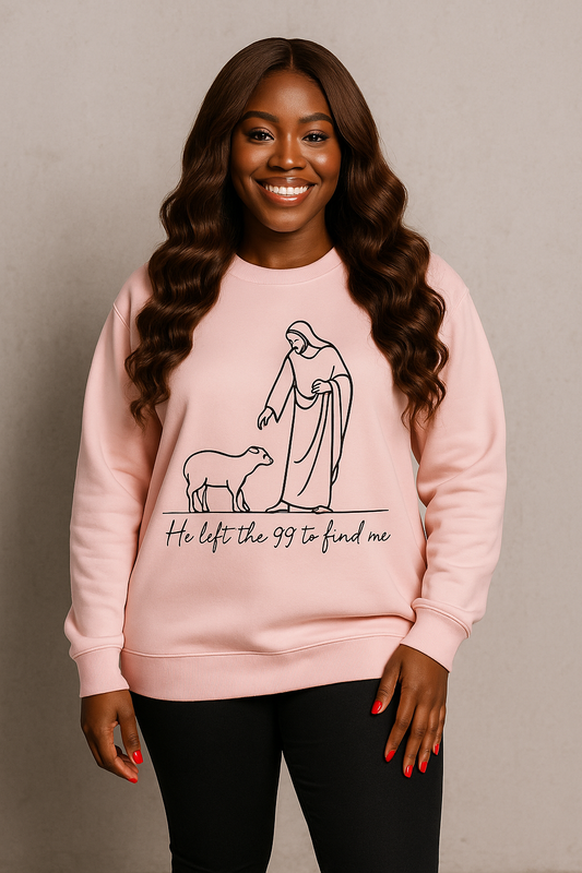 He Left the 99 to Find Me – Christian Faith-Based Unisex Sweatshirt