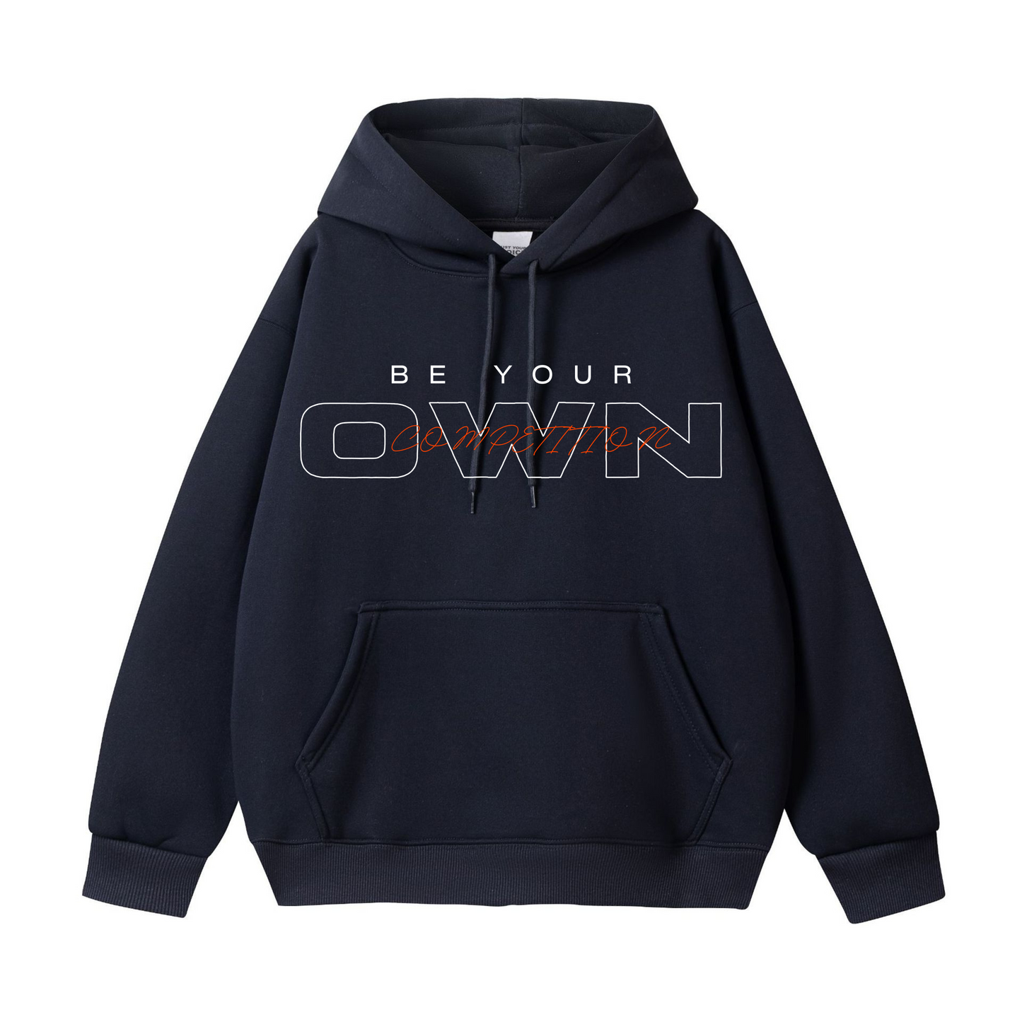 Be Your Own Competition Hoodie – Motivational Unisex Faux Velvet Lined Sweatshirt | Soft Cozy Hoodie for Men & Women