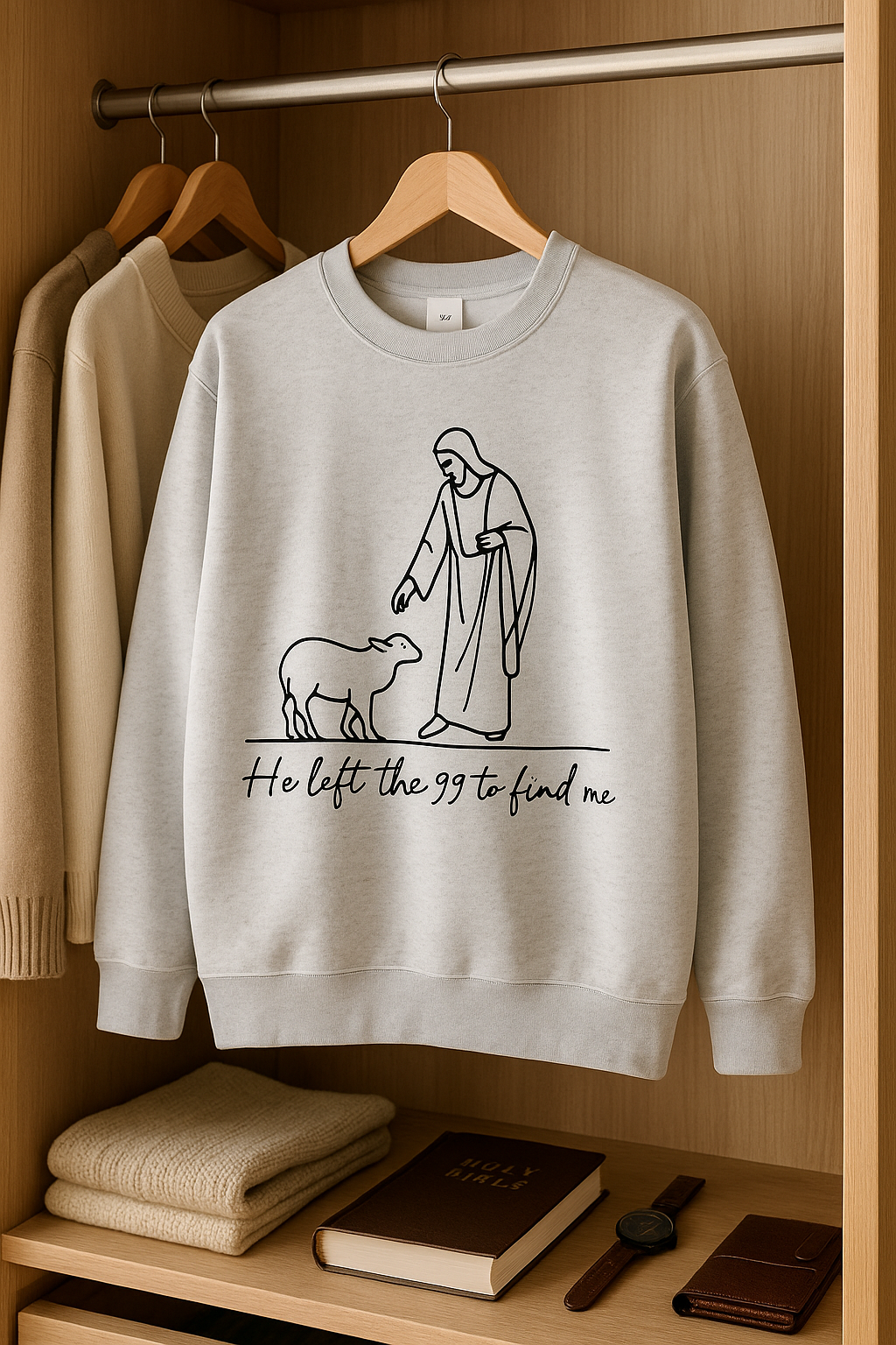 He Left the 99 to Find Me – Christian Faith-Based Unisex Sweatshirt